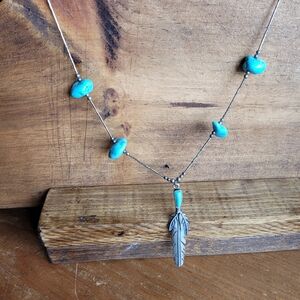 Vintage Turquoise and Sterling Silver Necklace